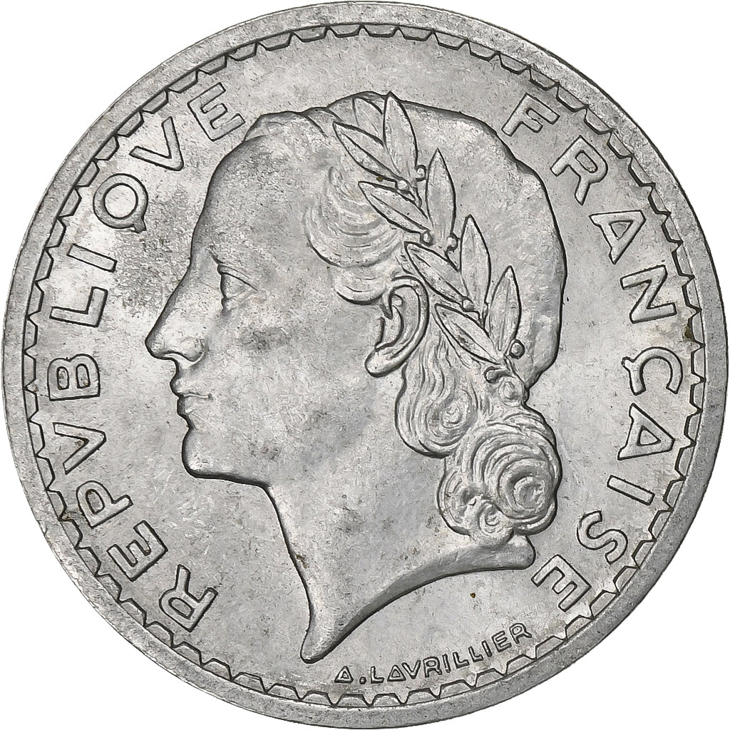 Frankreich, 5 Francs, Lavrillier, 1947, Beaumont - Le Roger, Aluminium, SS+