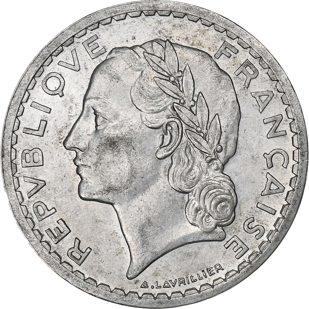 Frankreich, 5 Francs, Lavrillier, 1947, Beaumont - Le Roger, Aluminium, S+