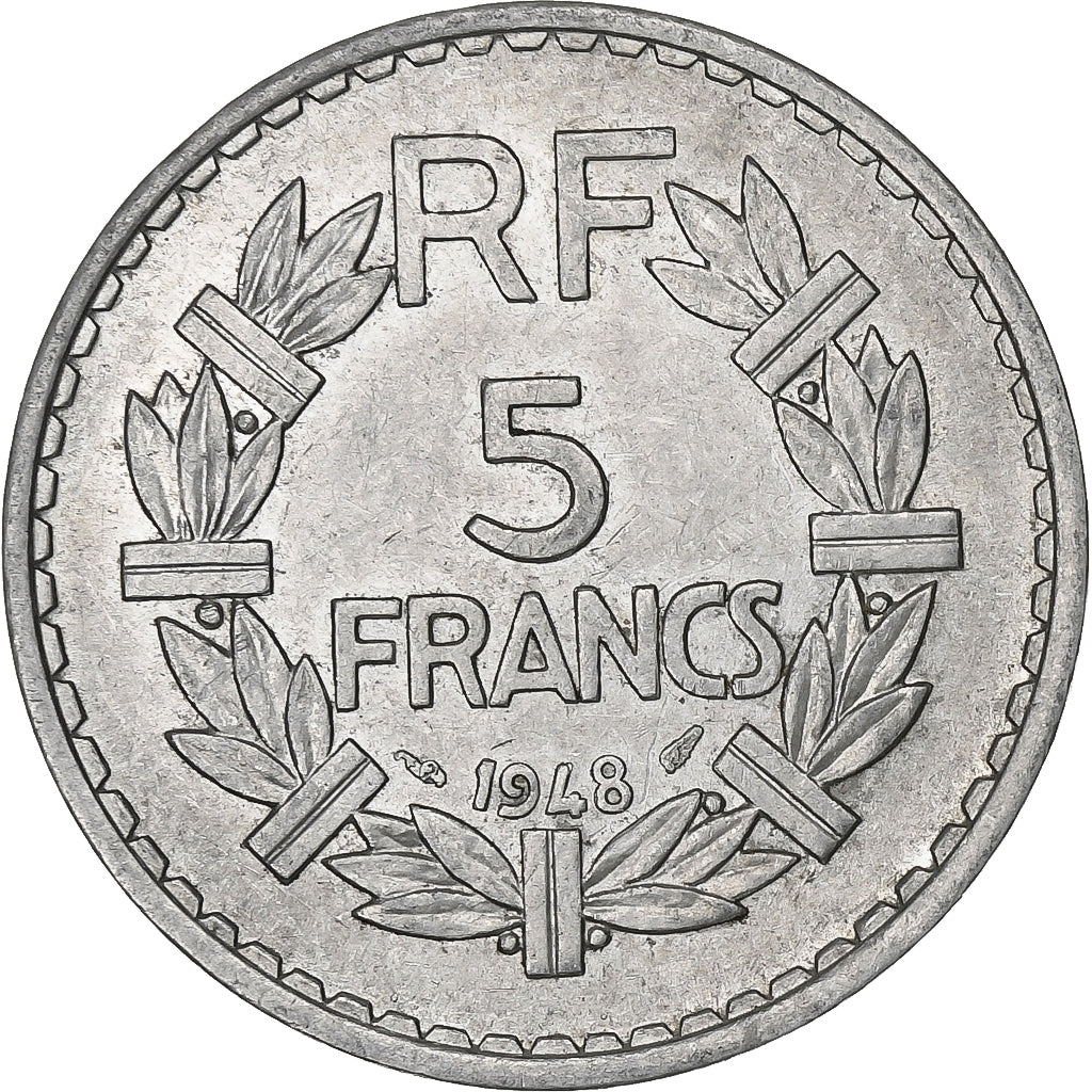 Frankreich, 5 Francs, Lavrillier, 1948, Paris, Aluminium, SS, KM:888b.1