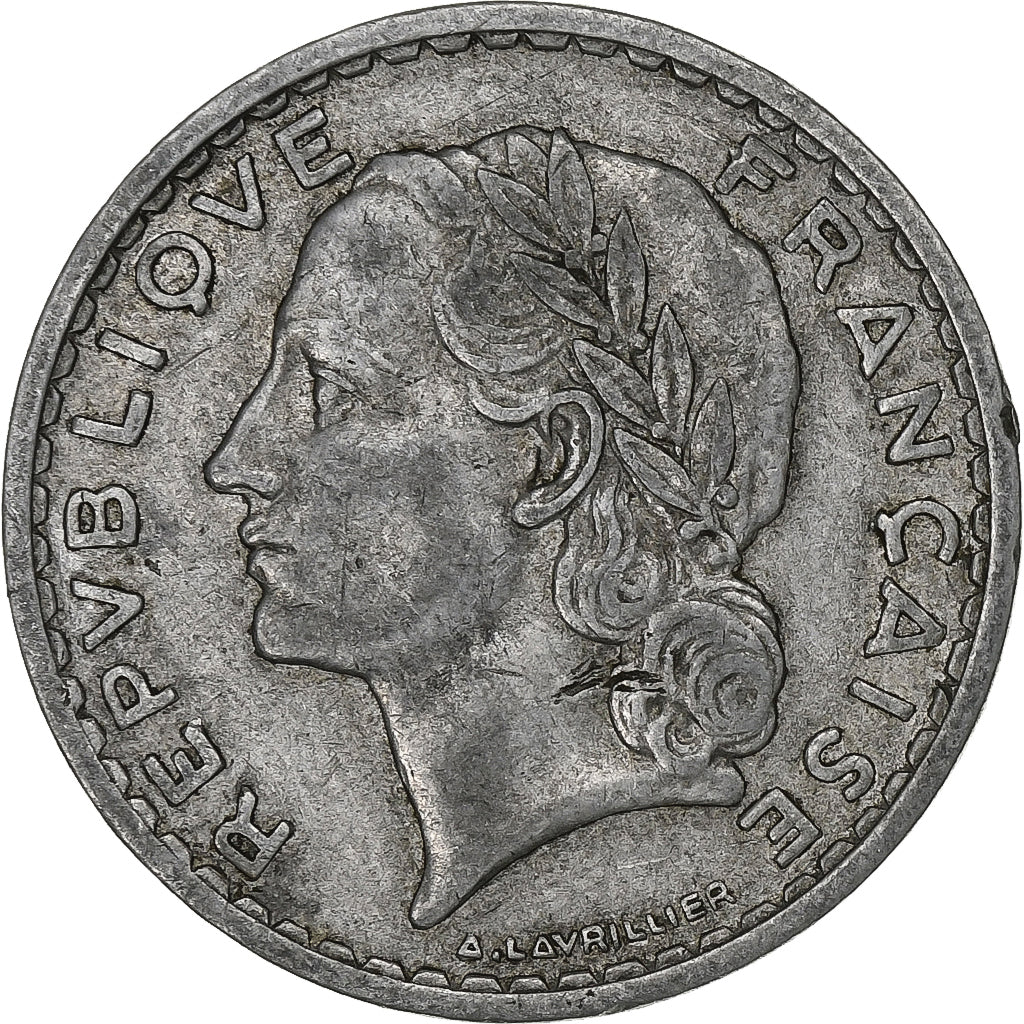Frankreich, 5 Francs, Lavrillier, 1950, Beaumont - Le Roger, Aluminium, S+