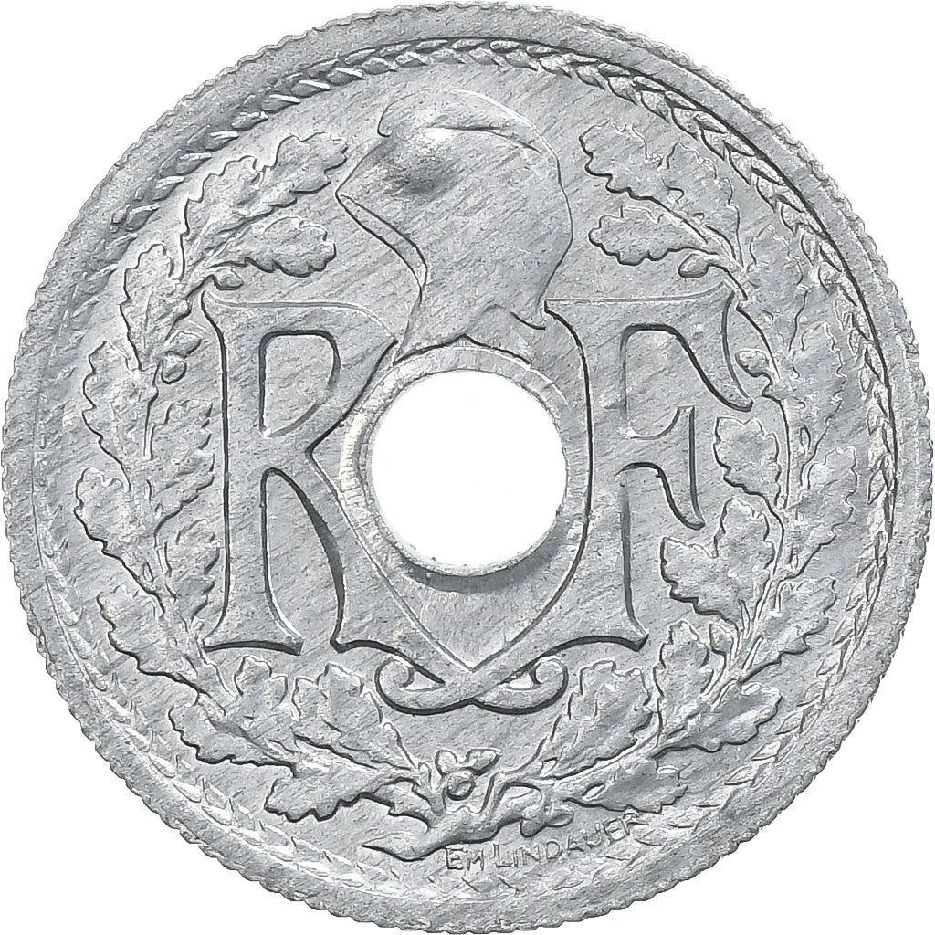 Francja, 10 Centimes, Lindauer, 1945, Beaumont - Le Roger, Cynk, EF(40-45)