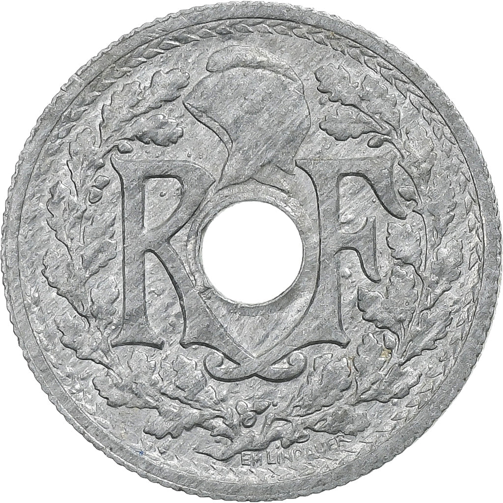 Francia, 10 Centimes, Lindauer, 1945, Beaumont - Le Roger, Zinco, MB+, KM:906.2