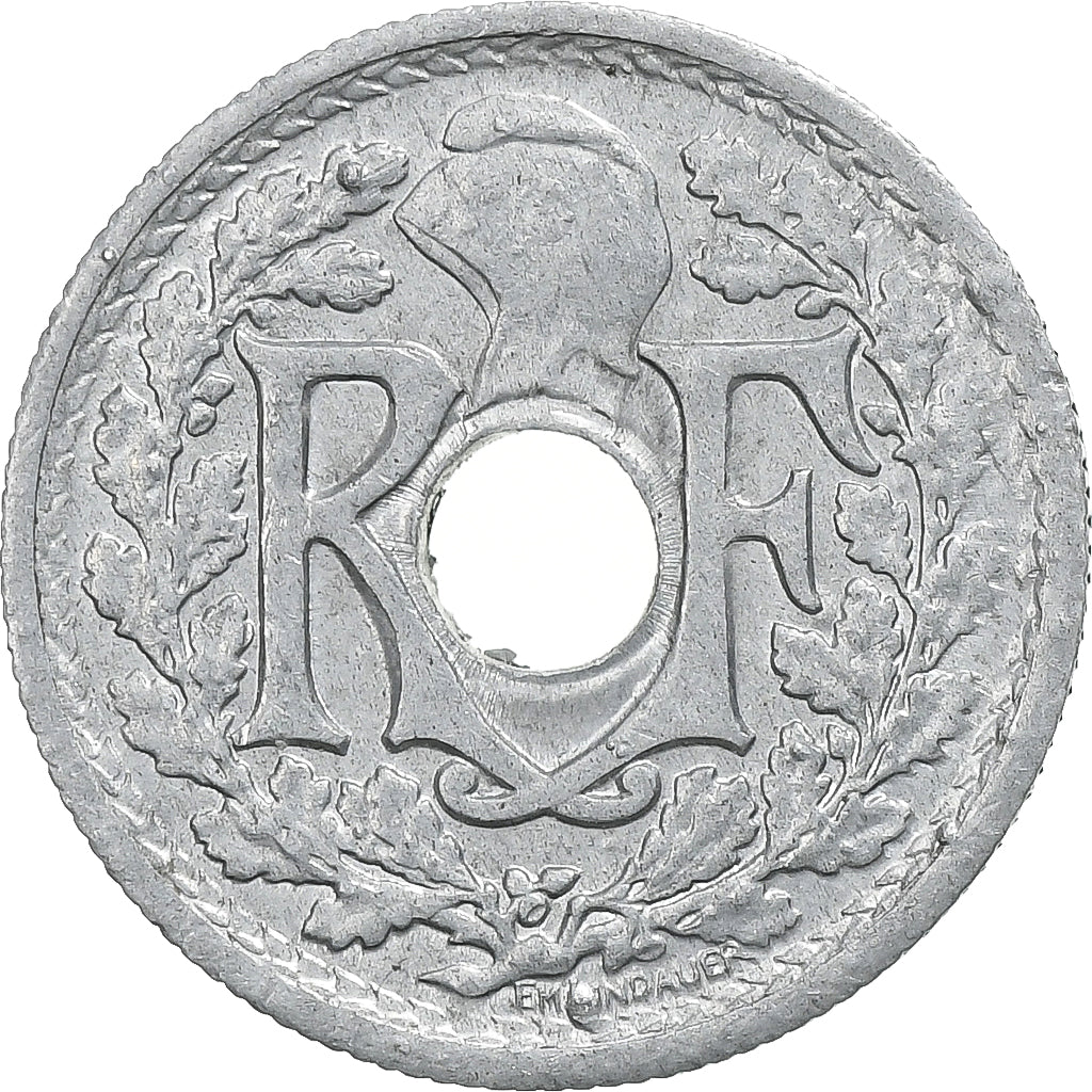 França, 10 Centimes, Lindauer, 1945, Beaumont - Le Roger, Zinco, EF(40-45)