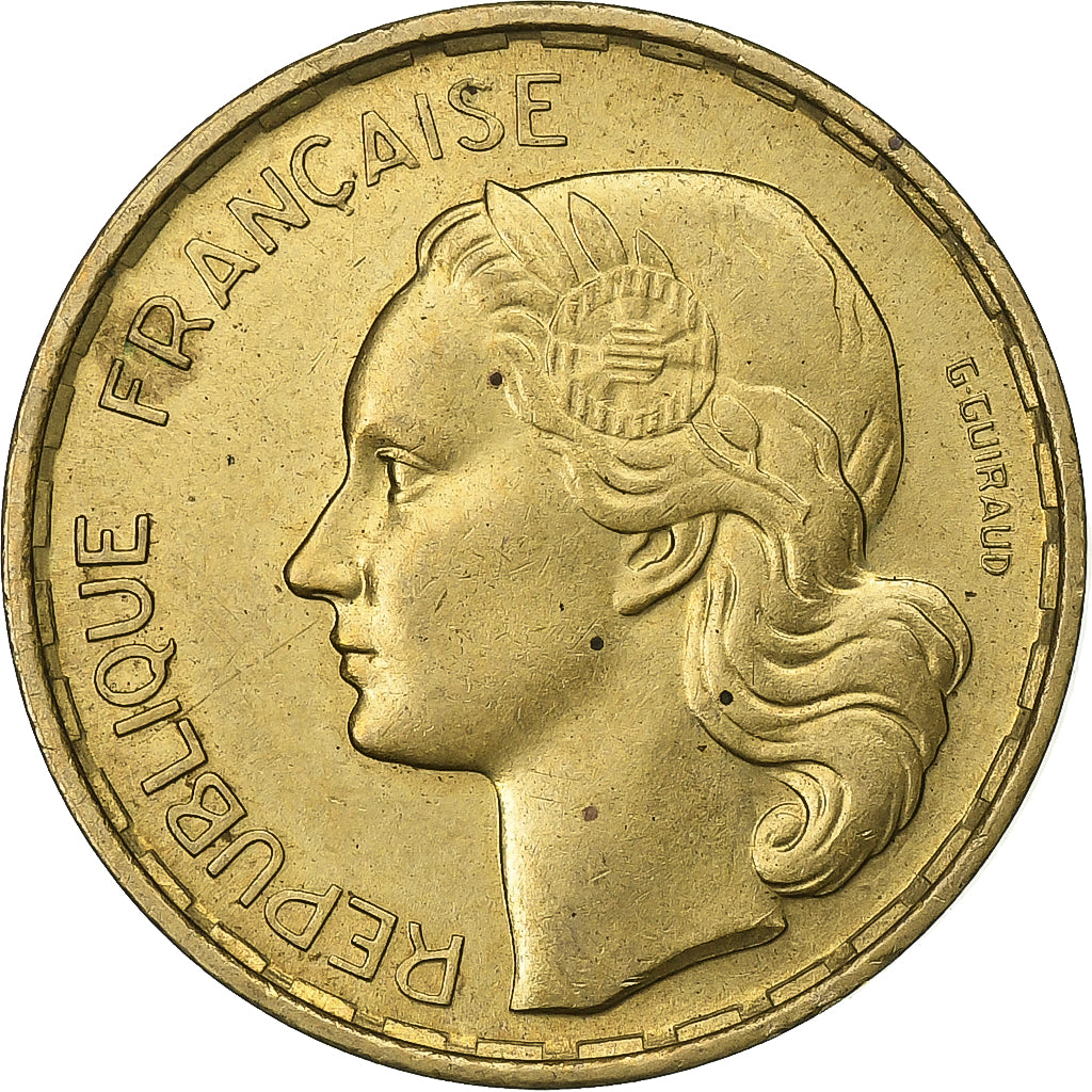 Frankrijk, 20 Francs, Guiraud, 1952, Paris, Aluminum-Bronze, PR, KM:917.1
