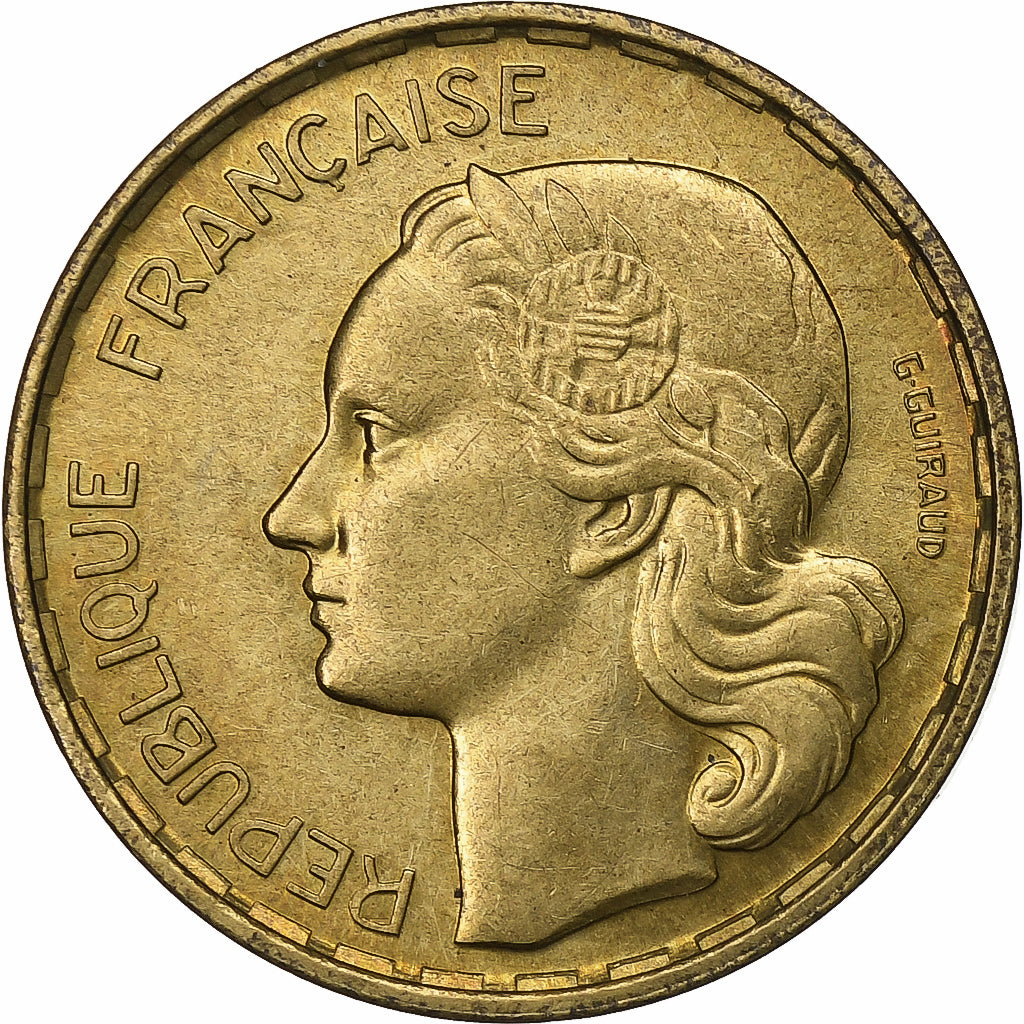 Frankreich, 20 Francs, Guiraud, 1952, Paris, Aluminum-Bronze, UNZ, KM:917.1