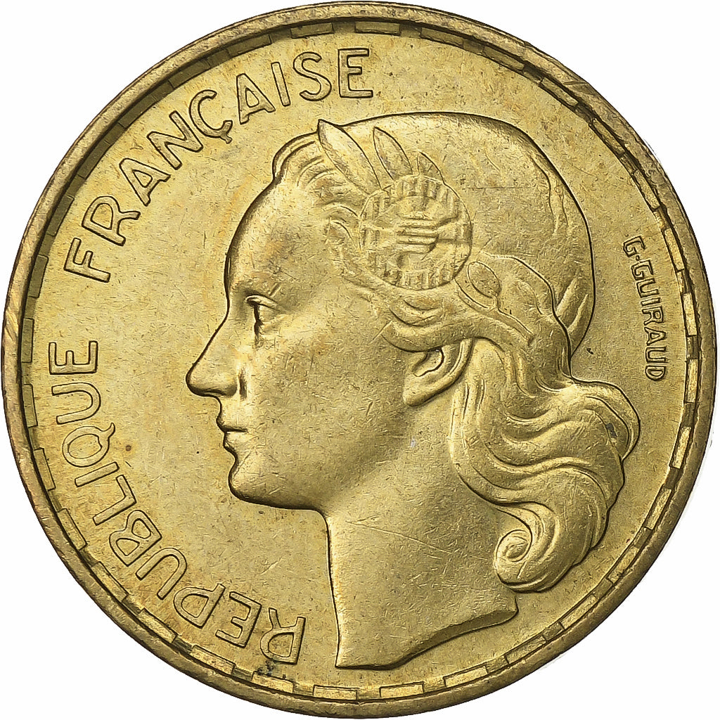 Frankrijk, 20 Francs, Guiraud, 1951, Paris, Aluminum-Bronze, PR, KM:917.1