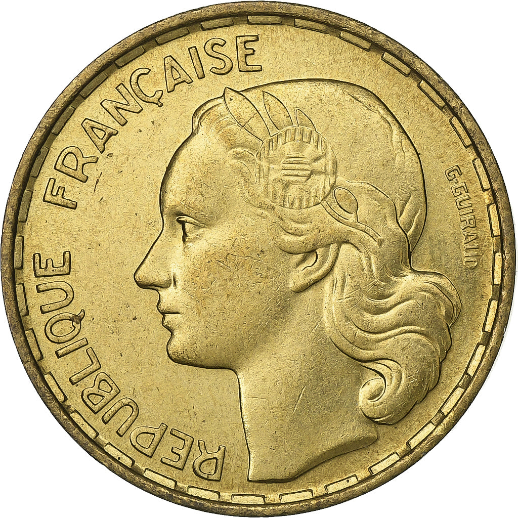 Frankrijk, 50 Francs, Guiraud, 1952, Paris, Aluminum-Bronze, PR, KM:918.1