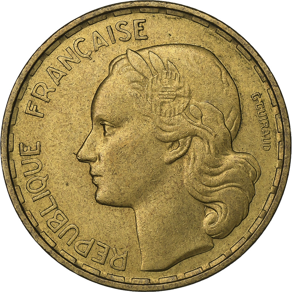 Francia, 50 Francs, Guiraud, 1952, Paris, Alluminio-bronzo, SPL-, KM:918.1