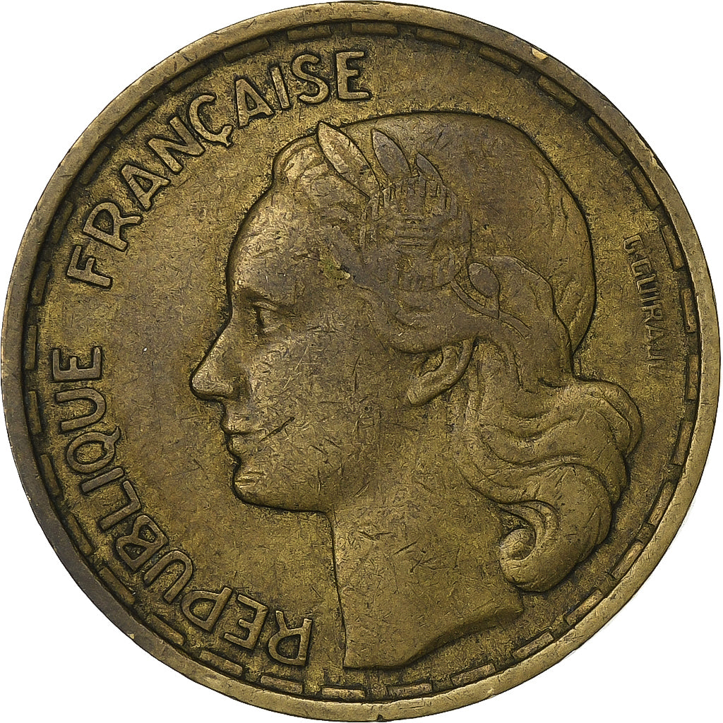 France, 50 Francs, Guiraud, 1951, Paris, Aluminum-Bronze, EF(40-45), KM:918.1