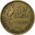 France, 50 Francs, Guiraud, 1951, Paris, Aluminum-Bronze, EF(40-45), KM:918.1