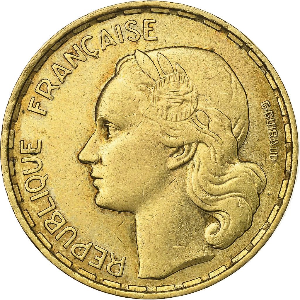 Frankrijk, 50 Francs, Guiraud, 1953, Paris, Aluminum-Bronze, ZF+, KM:918.1