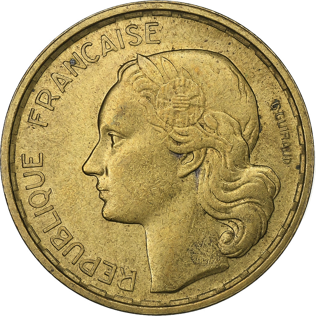 Frankrijk, 20 Francs, Guiraud, 1950, Paris, Aluminum-Bronze, ZF, KM:916.1
