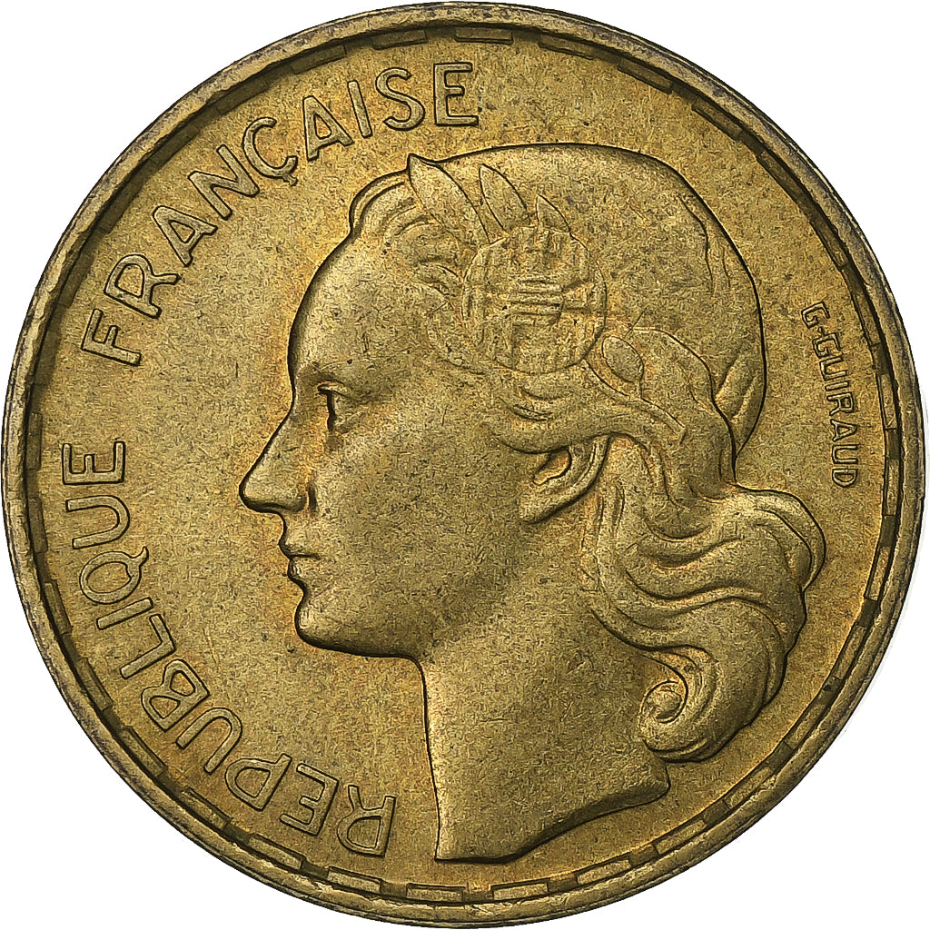 Frankreich, 20 Francs, Guiraud, 1951, Paris, Aluminum-Bronze, VZ, KM:917.1