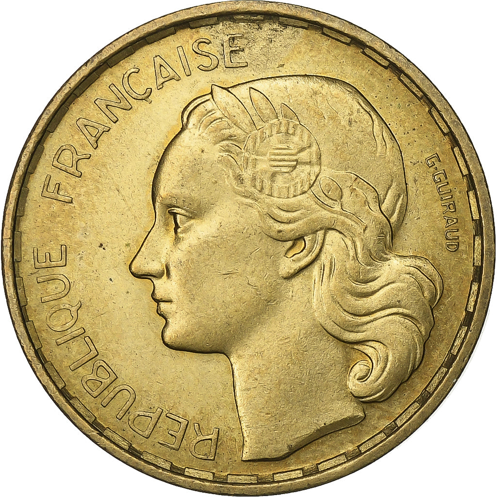 Frankreich, 20 Francs, Guiraud, 1952, Paris, Aluminum-Bronze, VZ, KM:917.1