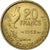Frankreich, 20 Francs, Guiraud, 1952, Paris, Aluminum-Bronze, VZ, KM:917.1