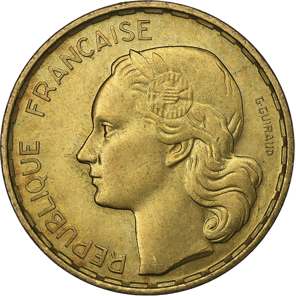 Frankreich, 20 Francs, Guiraud, 1952, Paris, Aluminum-Bronze, VZ+, KM:917.1