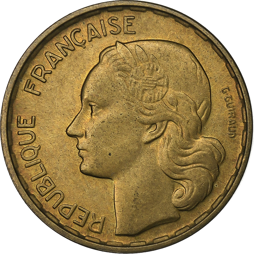 Frankrijk, 20 Francs, Guiraud, 1953, Paris, Aluminum-Bronze, PR+, KM:917.1