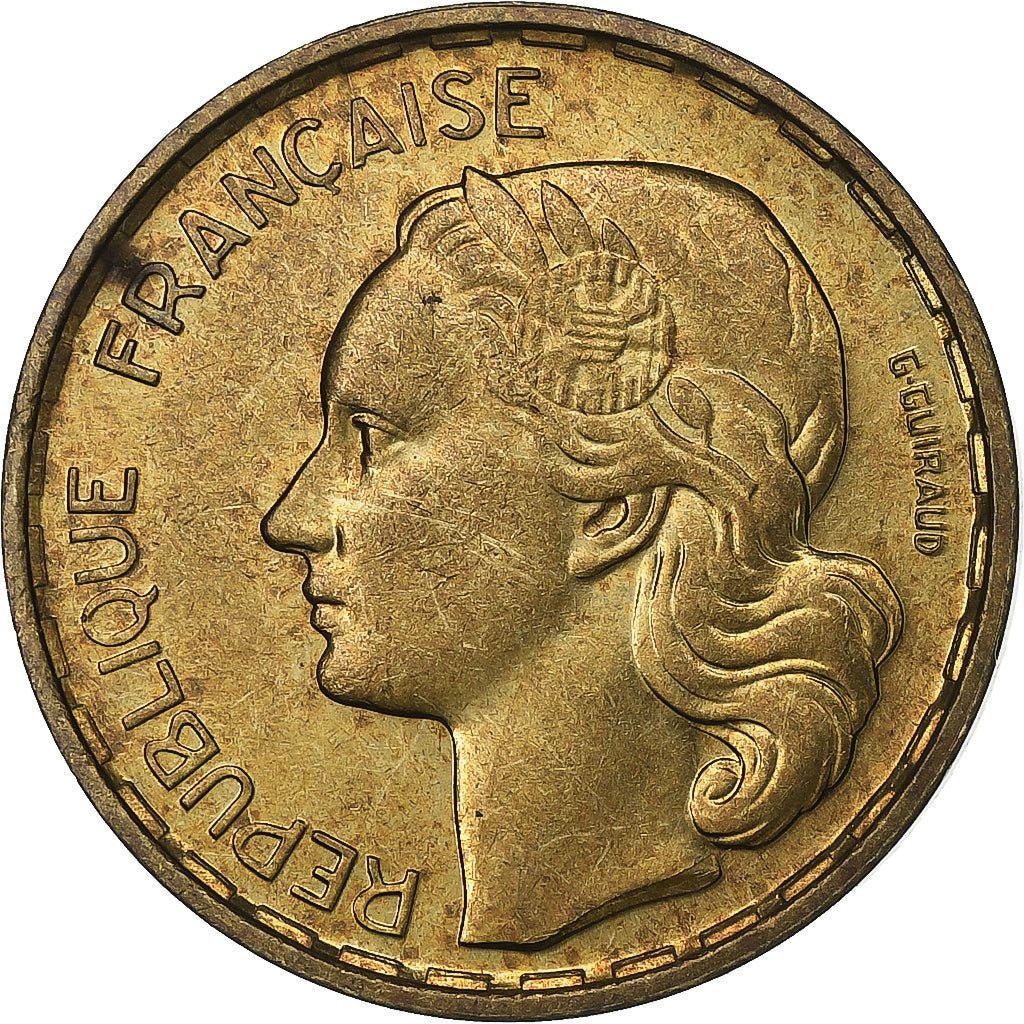 Frankreich, 20 Francs, Guiraud, 1951, Beaumont - Le Roger, Aluminum-Bronze, VZ+