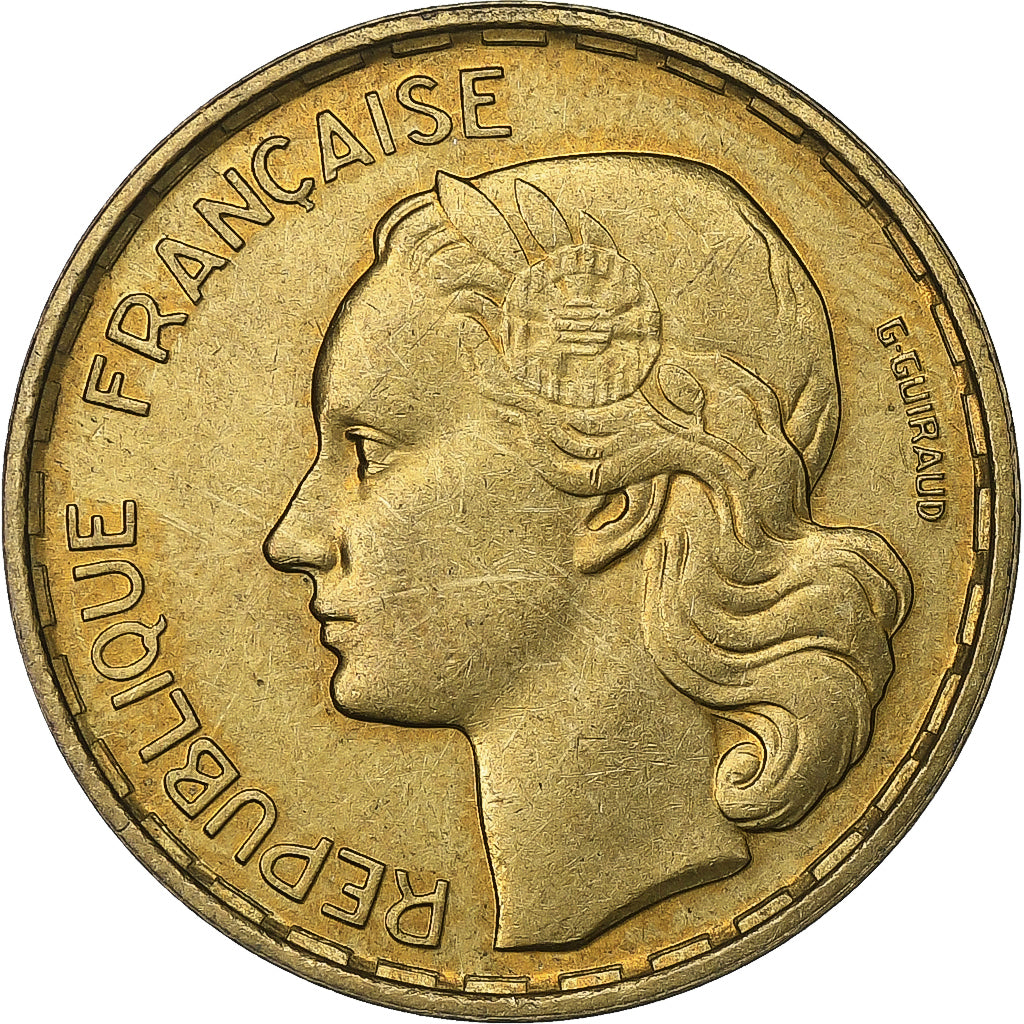 Frankreich, 20 Francs, Guiraud, 1951, Beaumont - Le Roger, Aluminum-Bronze, VZ