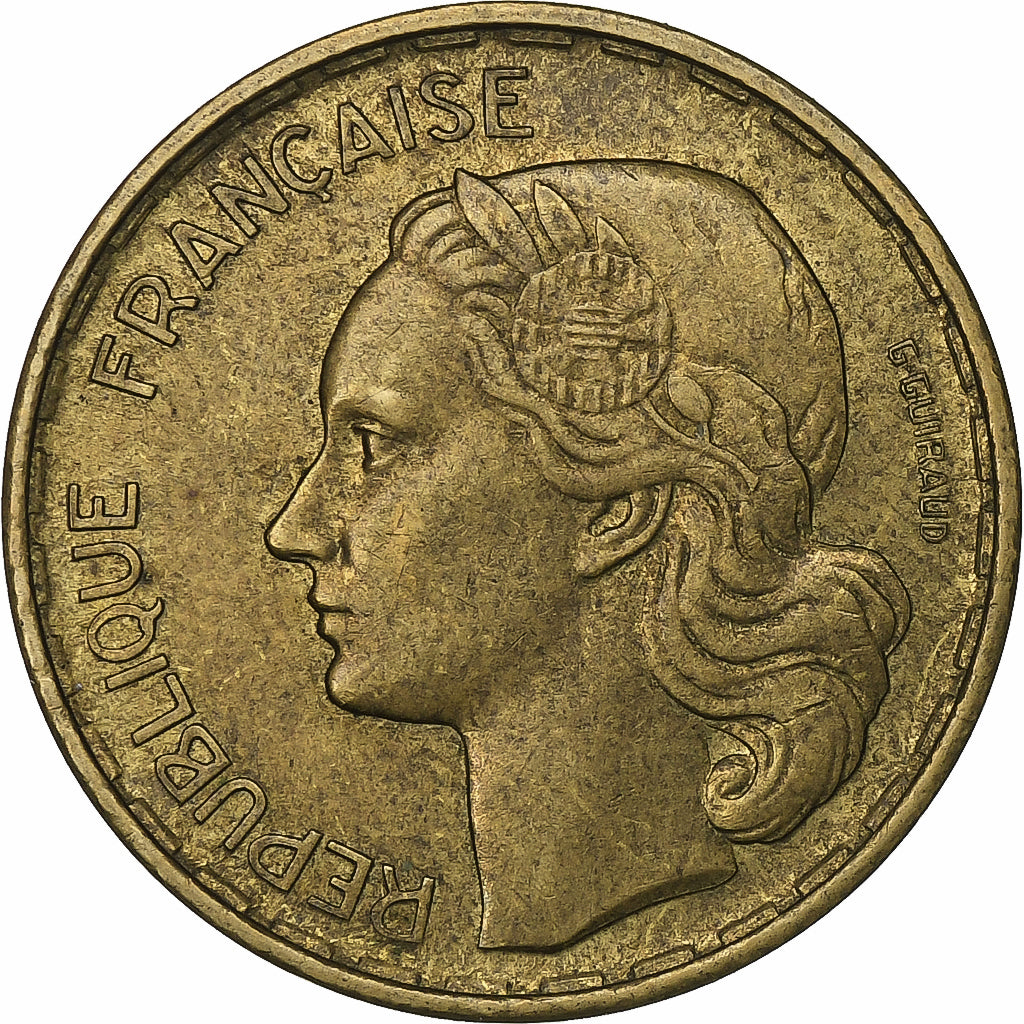 Frankreich, 20 Francs, Guiraud, 1953, Beaumont - Le Roger, Aluminum-Bronze, VZ