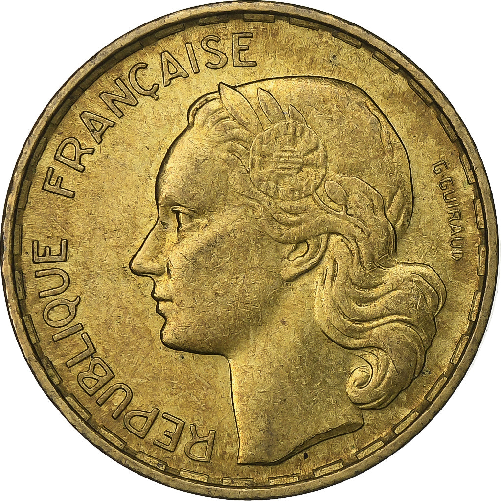 Frankreich, 20 Francs, Guiraud, 1953, Beaumont - Le Roger, Aluminum-Bronze, VZ+