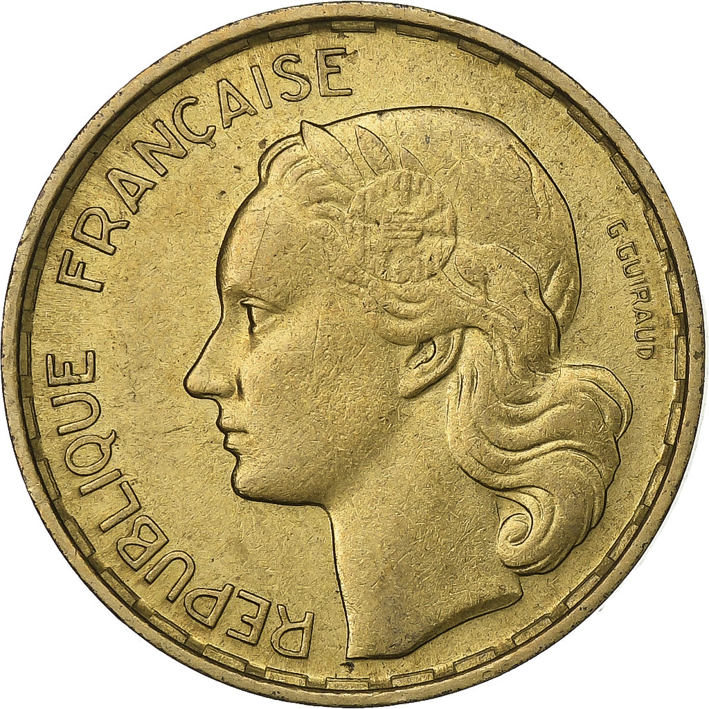 Frankreich, 20 Francs, Guiraud, 1953, Beaumont - Le Roger, Aluminum-Bronze, SS