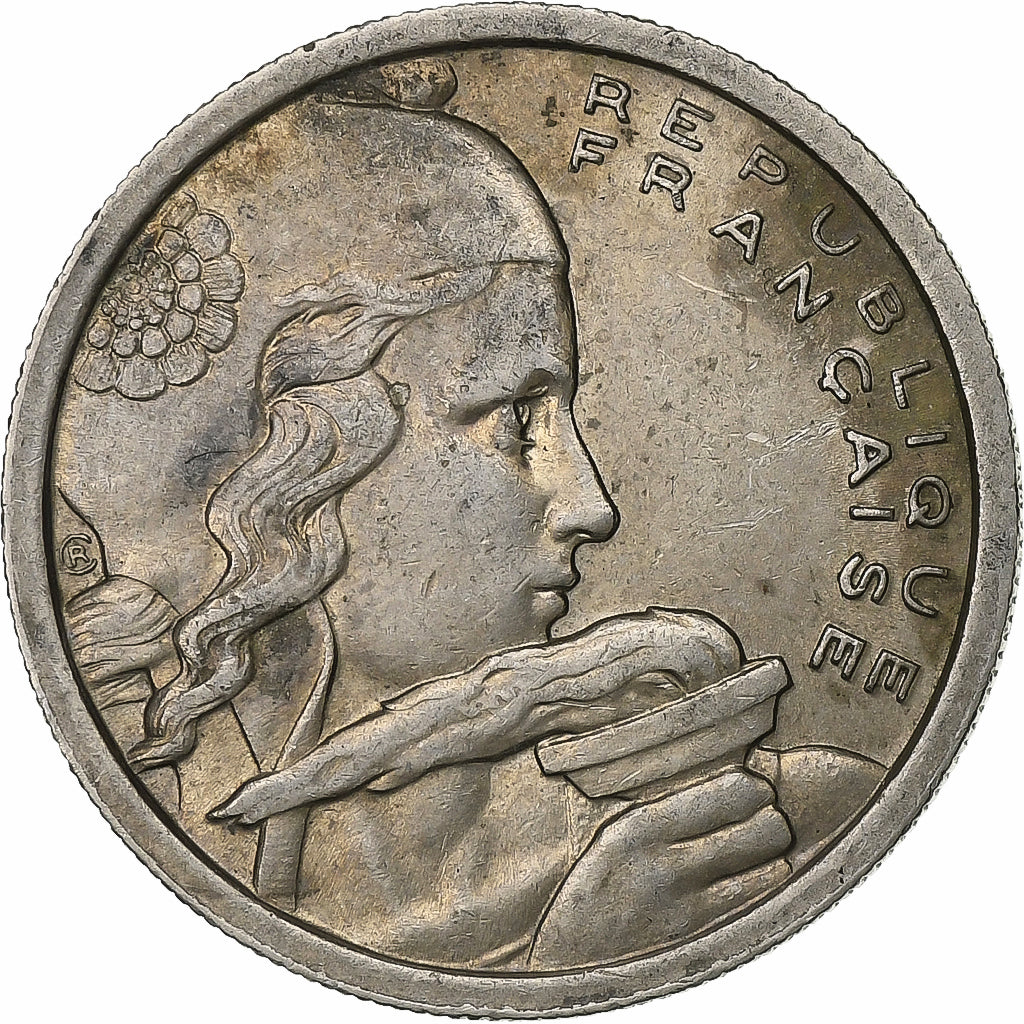 Francia, 100 Francs, Cochet, 1954, Cobre - níquel, BC+, KM:919.1