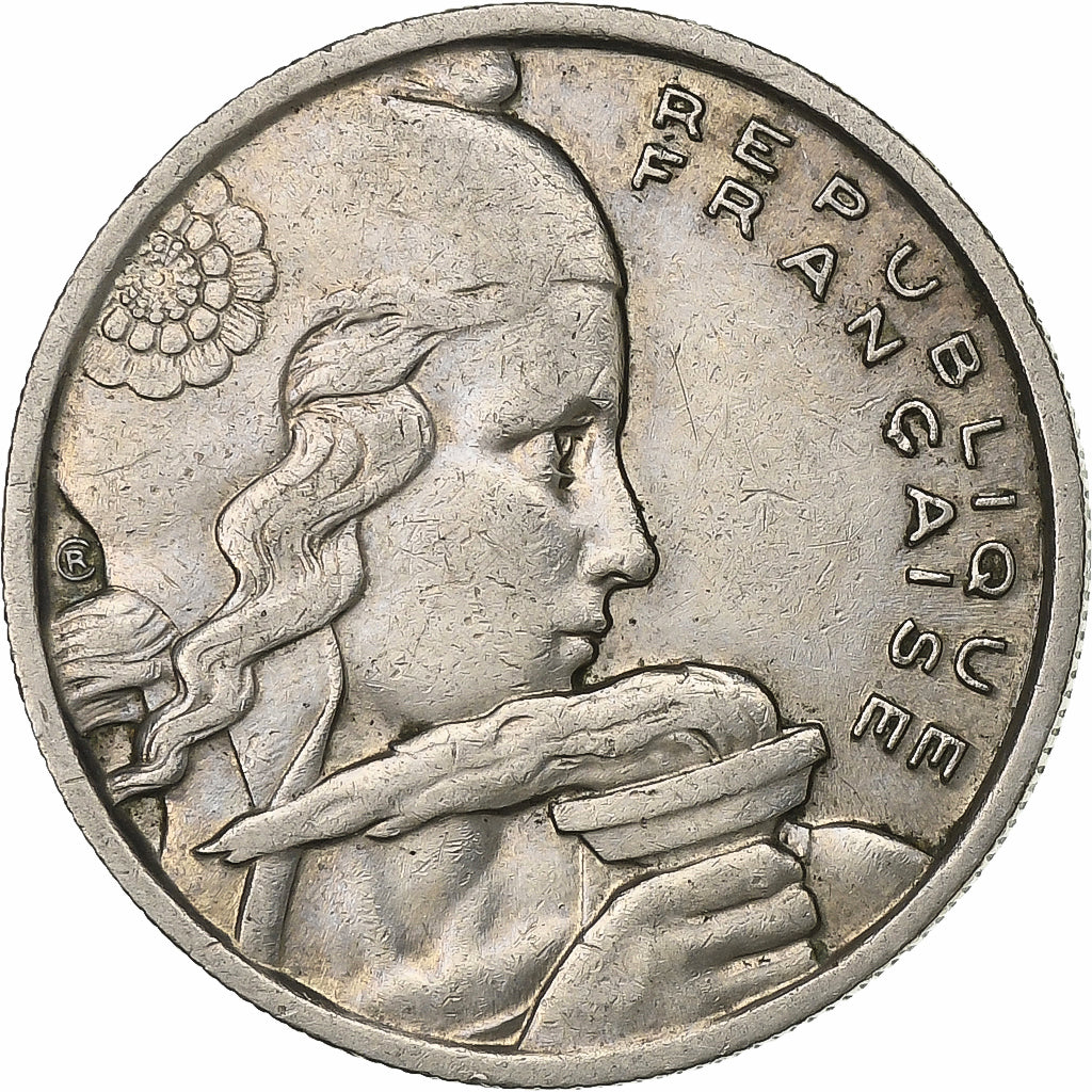 Frankrijk, 100 Francs, Cochet, 1955, Cupro-nikkel, ZF, KM:919.1