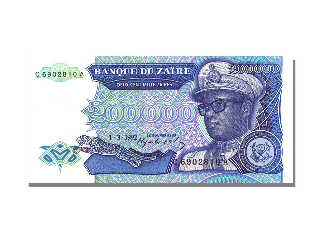 Banknote, Zaire, 200,000 Zaïres, 1992, 1992-03-01, UNC(65-70)