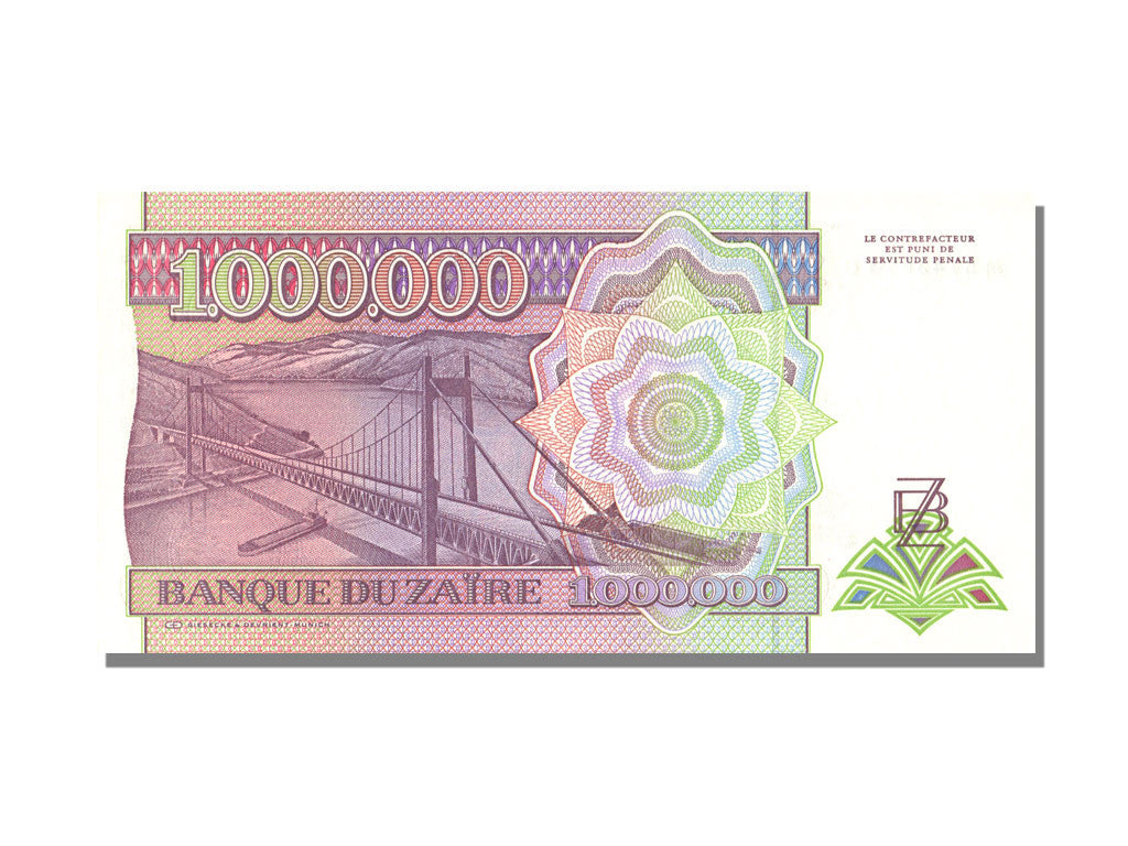 Banknote, Zaire, 1,000,000 Zaïres, 1992, 1992-07-31, UNC(65-70)