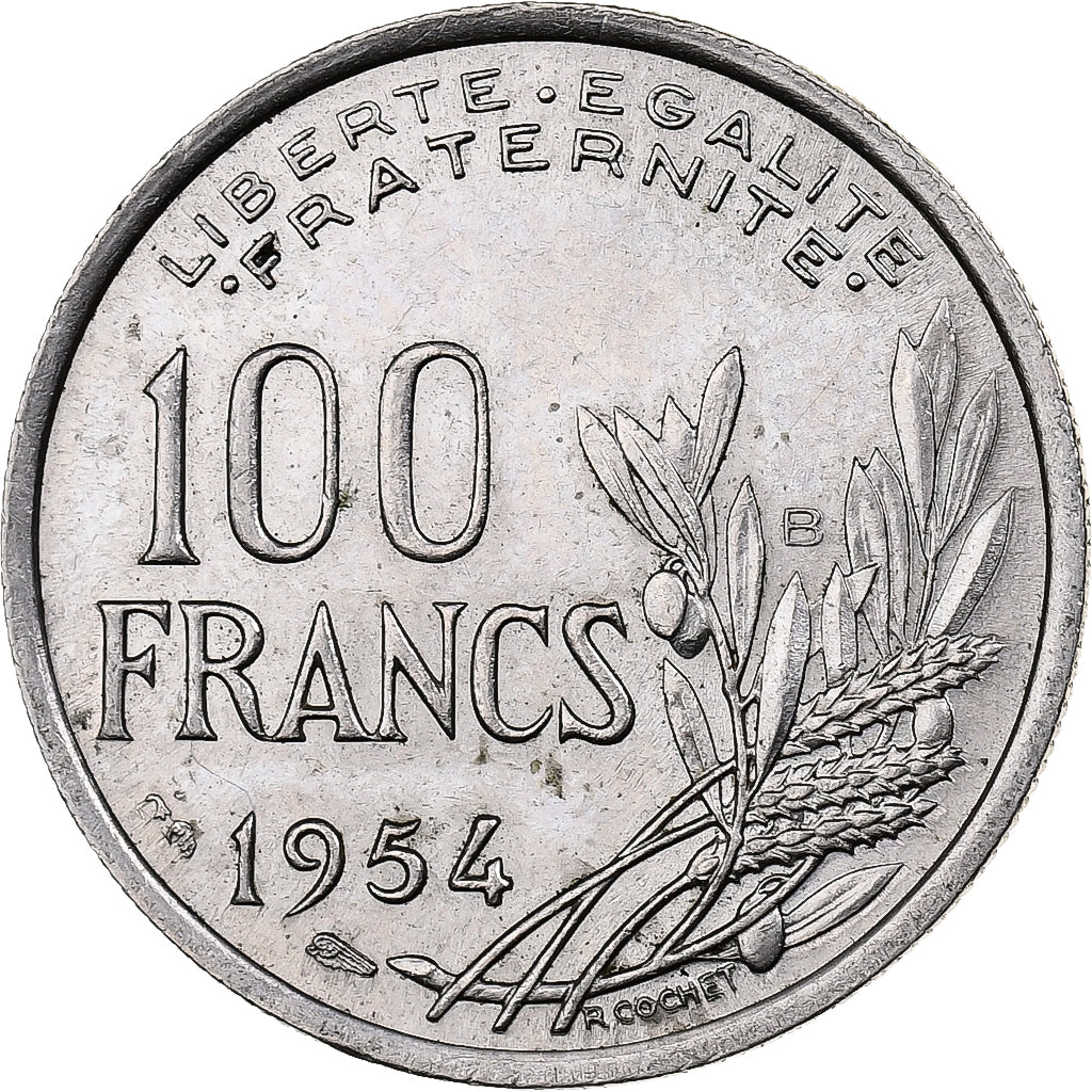 Francia, 100 Francs, Cochet, 1954, Beaumont - Le Roger, Rame-nichel, BB