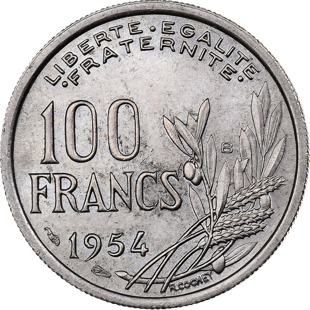 Frankrijk, 100 Francs, Cochet, 1954, Beaumont - Le Roger, Cupro-nikkel, ZF+