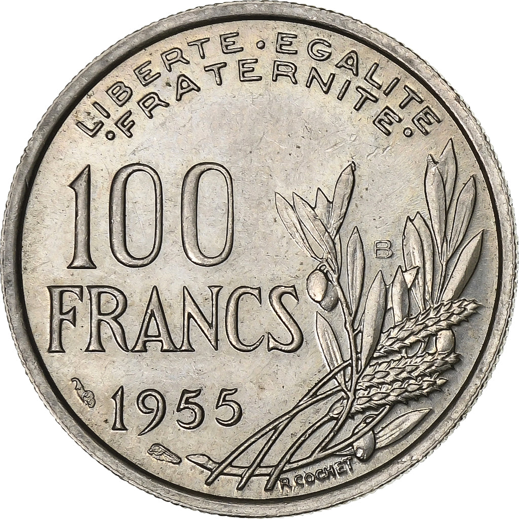 Francia, 100 Francs, Cochet, 1955, Beaumont - Le Roger, Rame-nichel, BB