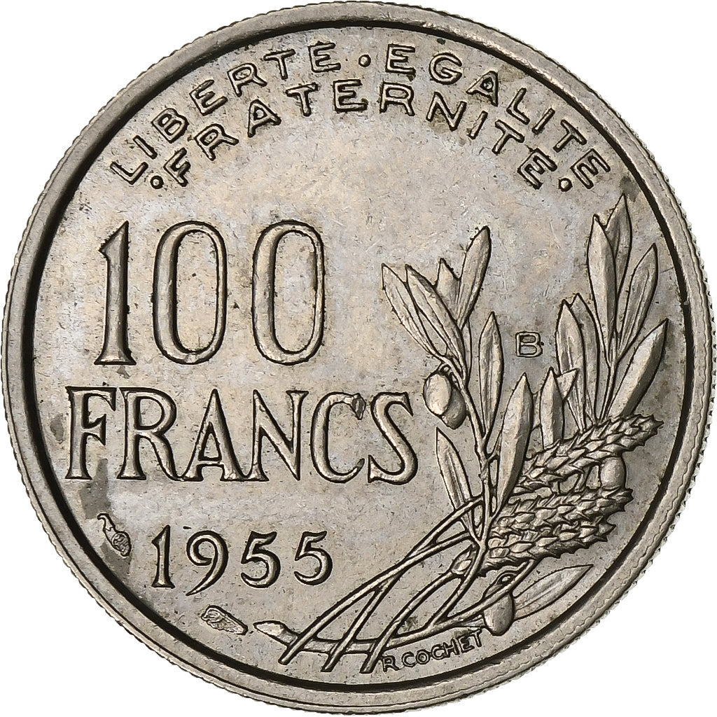 Francia, 100 Francs, Cochet, 1955, Beaumont - Le Roger, Rame-nichel, BB+