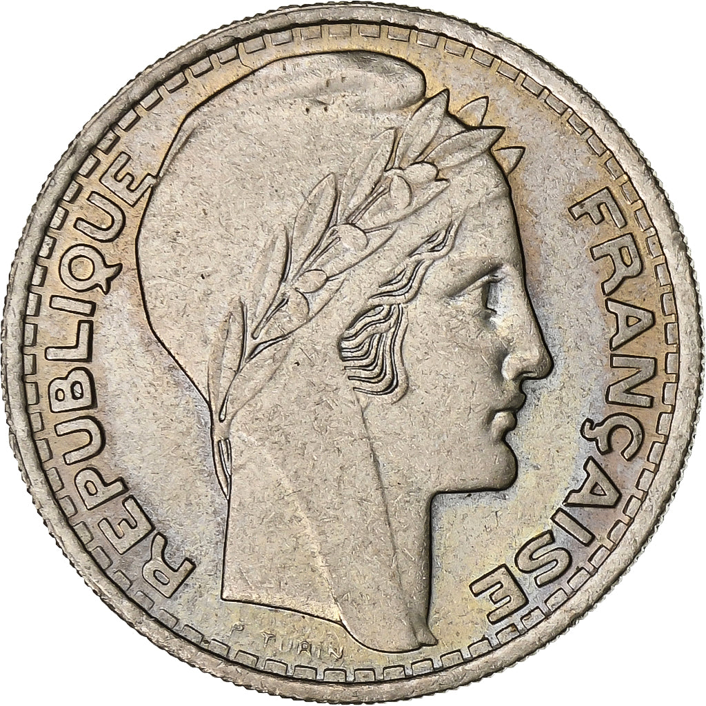 France, 10 Francs, Turin, 1945, Copper-nickel, EF(40-45), KM:908.1