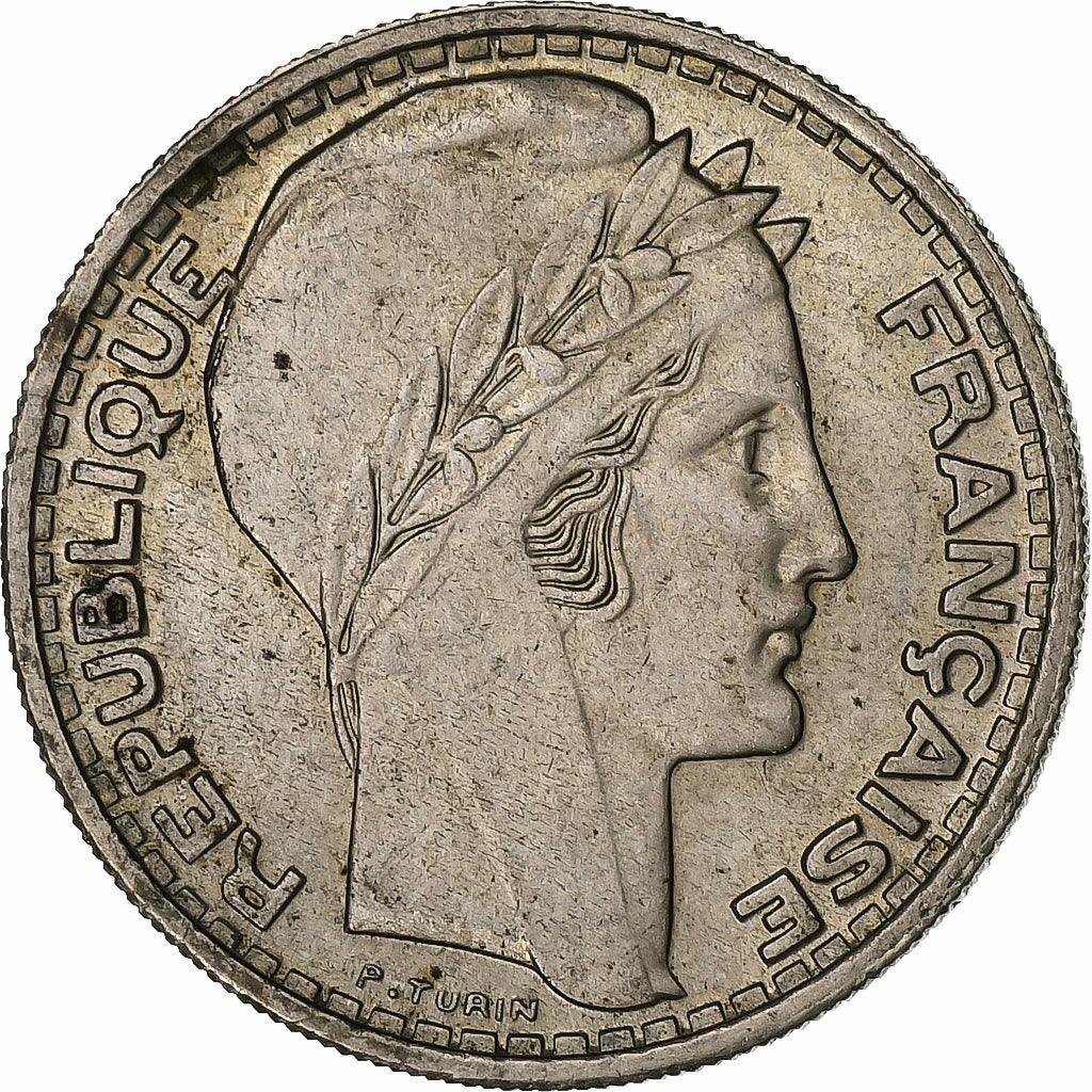 France, 10 Francs, Turin, 1945, Copper-nickel, EF(40-45), KM:908.1