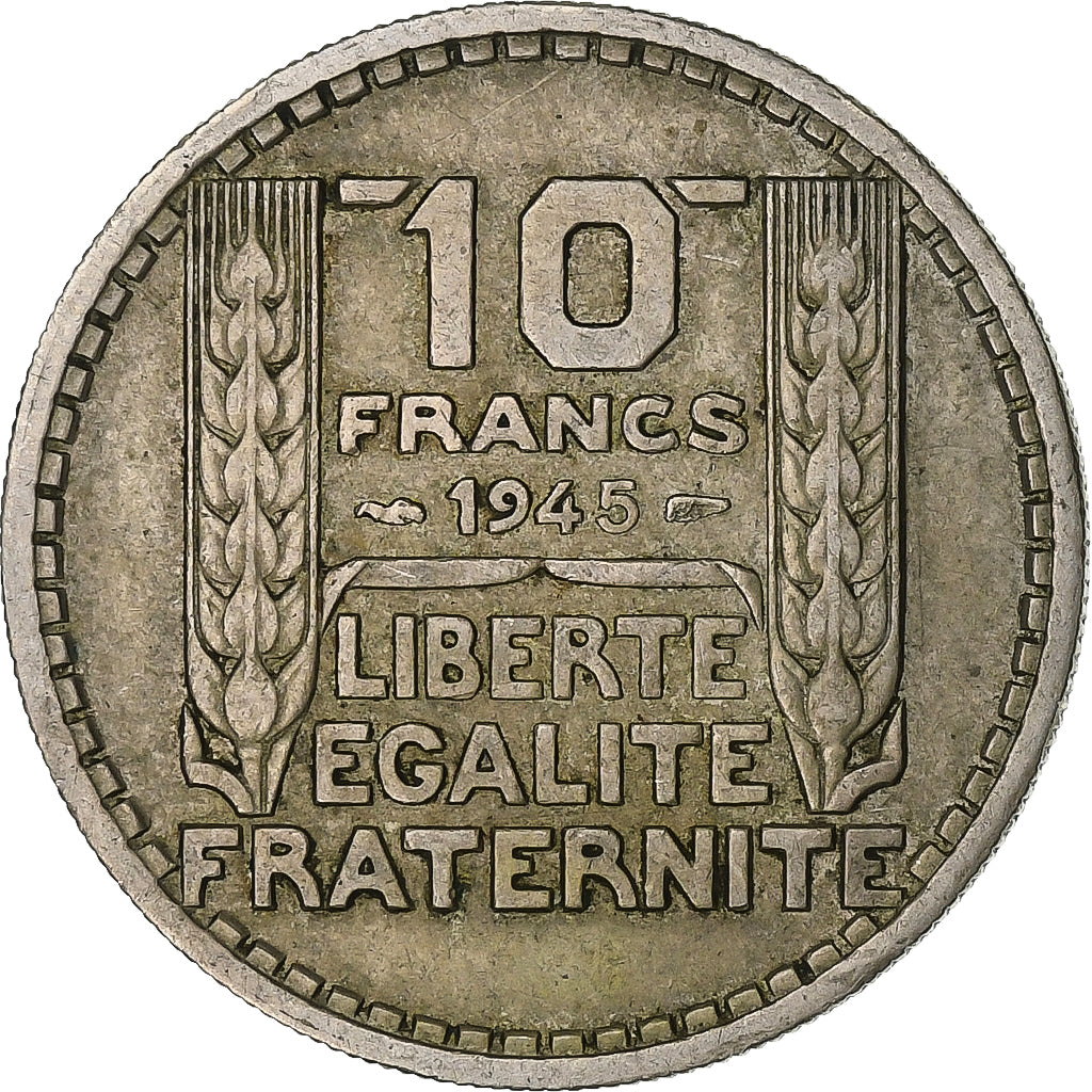 Francja, 10 Francs, Turin, 1945, Miedź-Nikiel, MS(64), KM:908.1