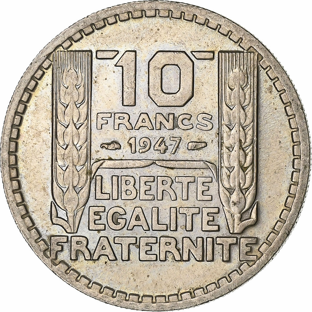 France, 10 Francs, Turin, 1947, Copper-nickel, AU(55-58), KM:908.1