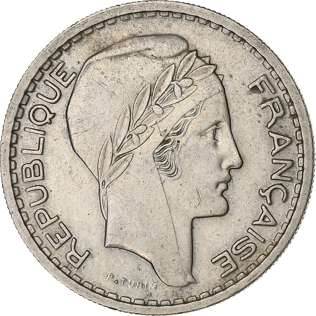 France, 10 Francs, Turin, 1947, Beaumont - Le Roger, Copper-nickel, EF(40-45)