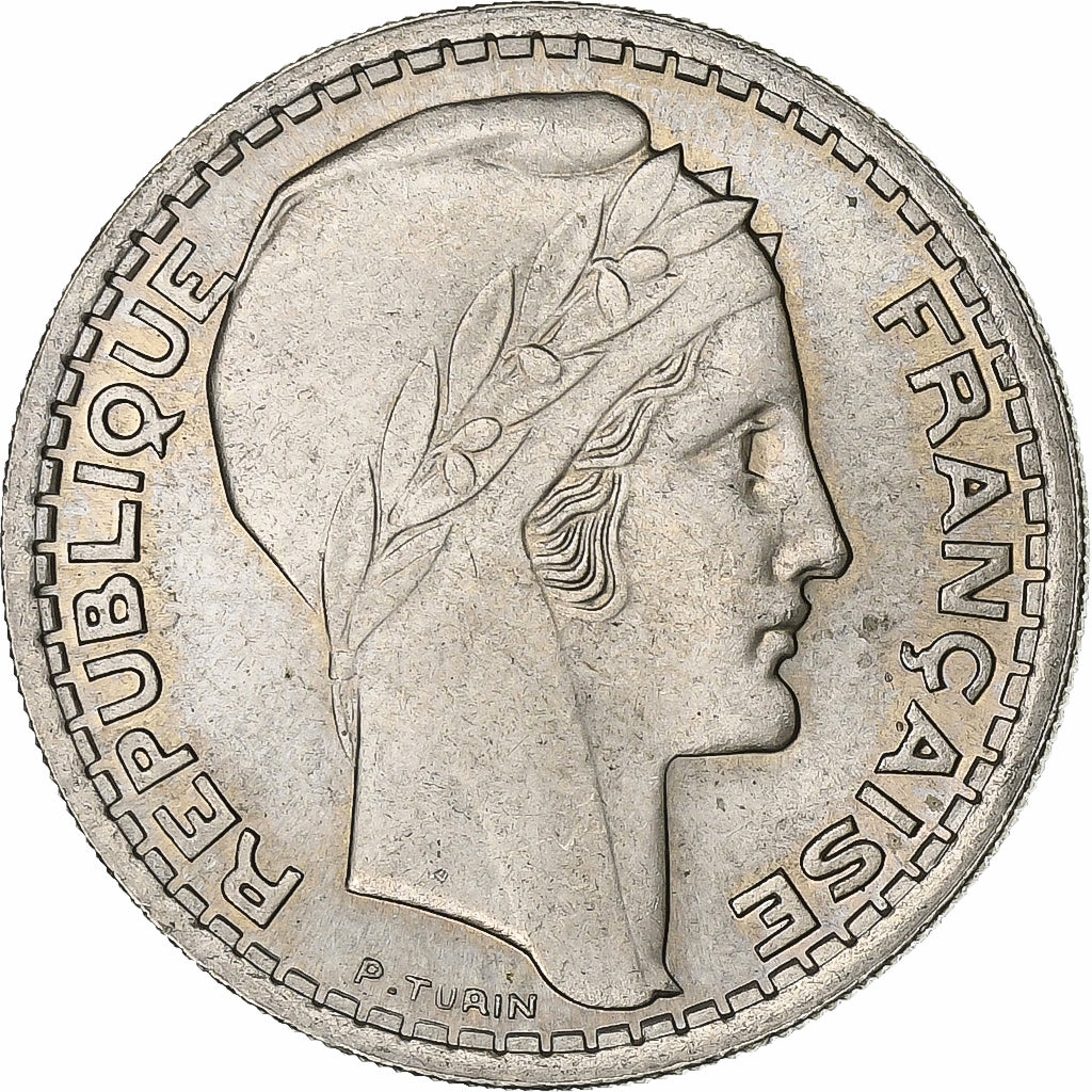 França, 10 Francs, Turin, 1947, Beaumont - Le Roger, Cobre-níquel, AU(50-53)