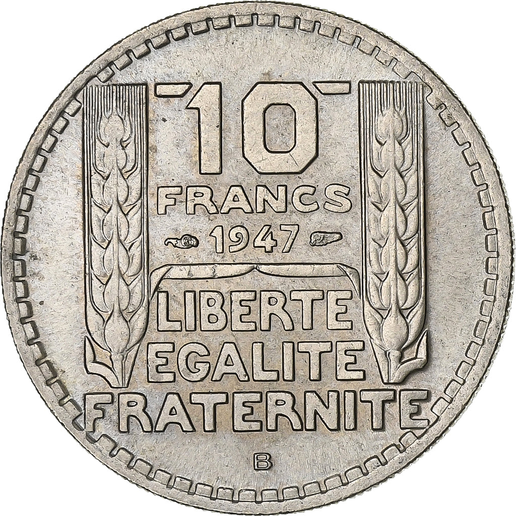 França, 10 Francs, Turin, 1947, Beaumont - Le Roger, Cobre-níquel, AU(50-53)