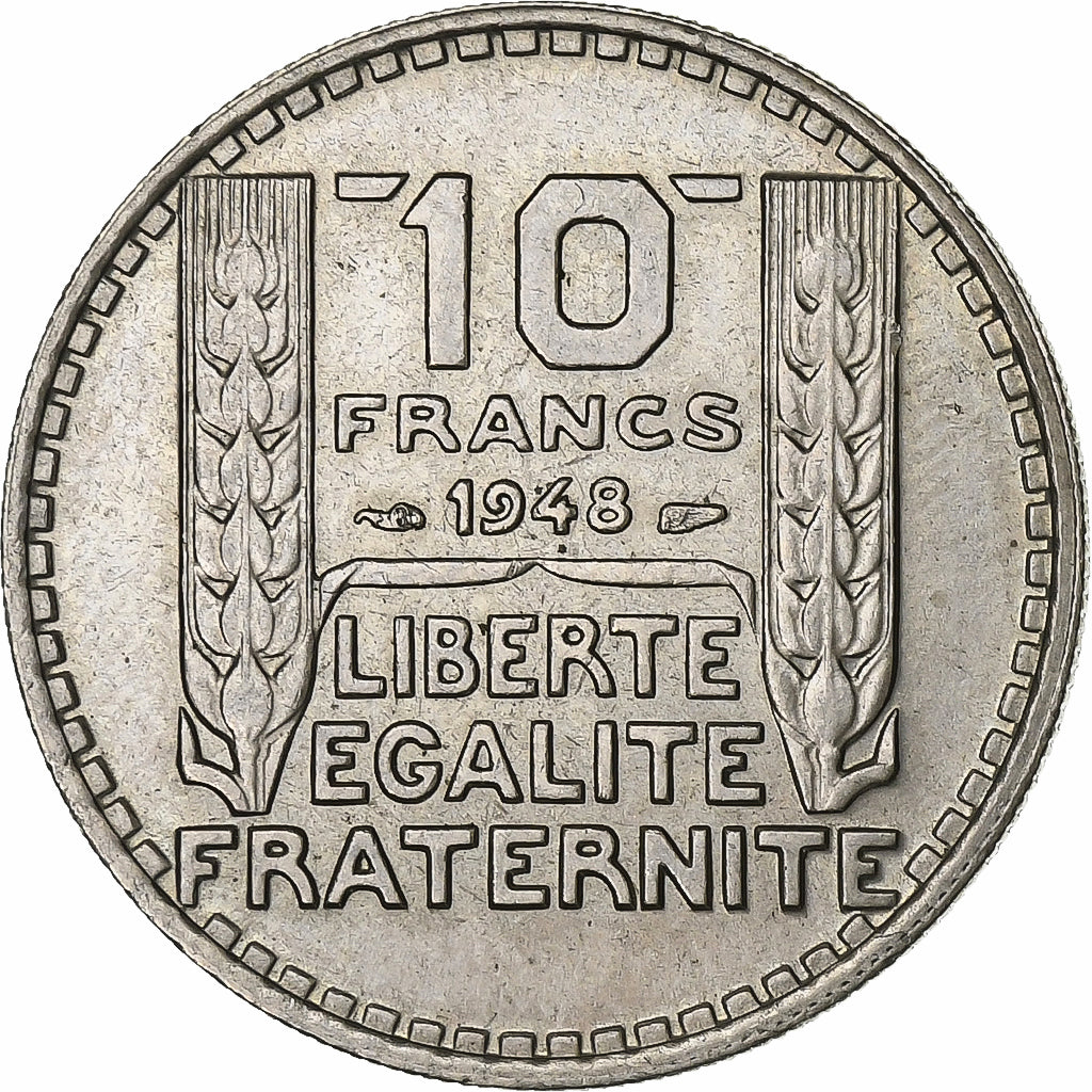 France, 10 Francs, Turin, 1948, Paris, Copper-nickel, AU(50-53), KM:909.1
