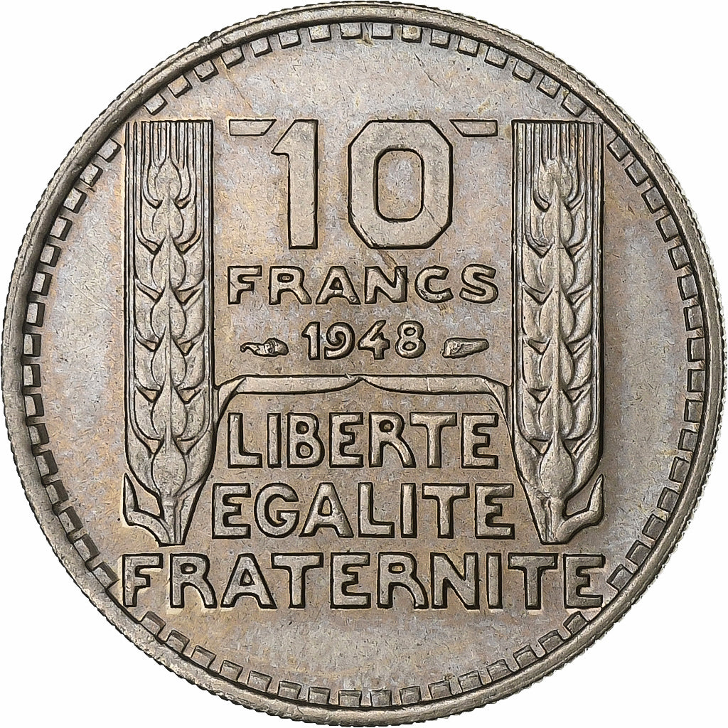 Francia, 10 Francs, Turin, 1948, Paris, Rame-nichel, BB, KM:909.1