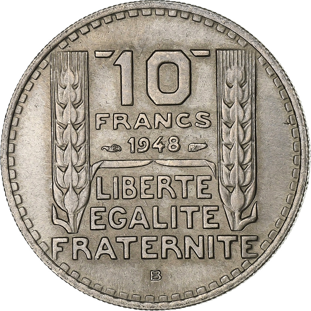 Francia, 10 Francs, Turin, 1948, Beaumont - Le Roger, Rame-nichel, SPL, KM:909.2