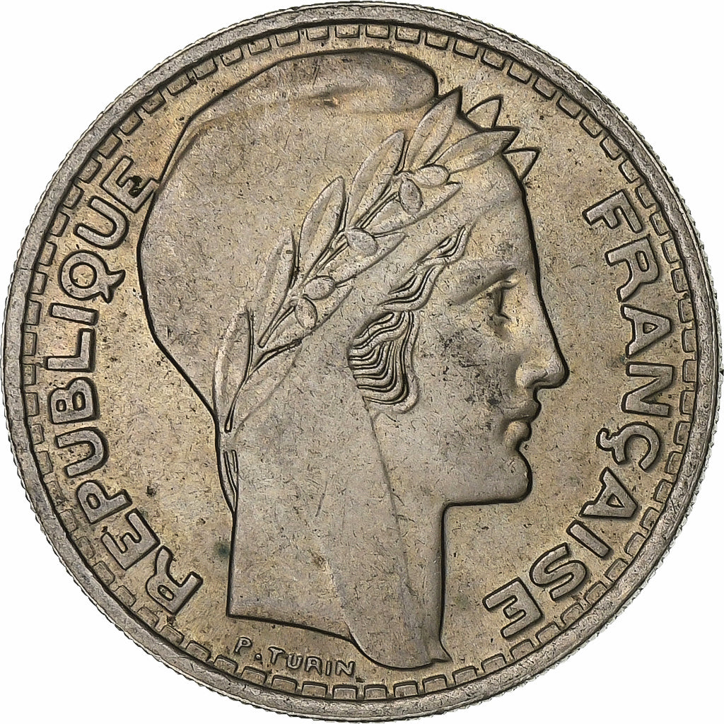 France, 10 Francs, Turin, 1945, Copper-nickel, AU(55-58), KM:908.1