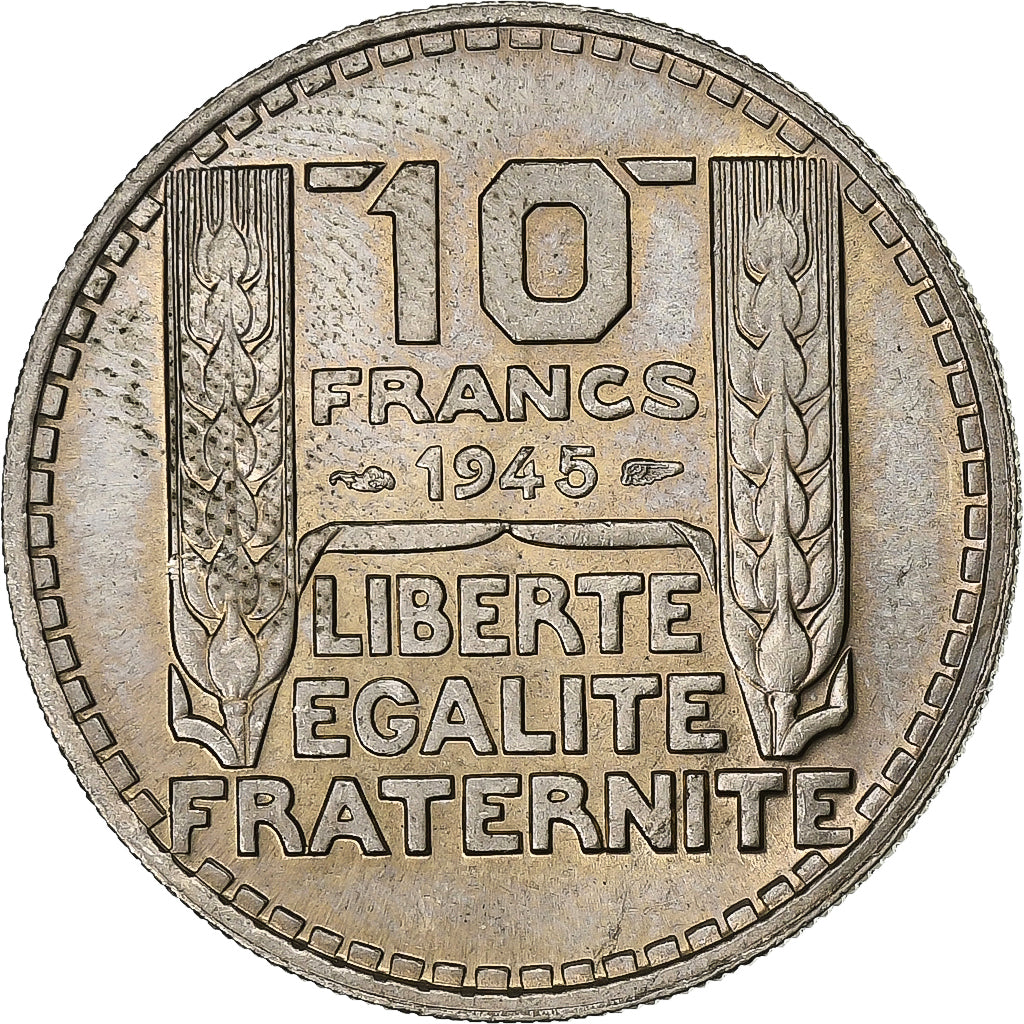 Frankrijk, 10 Francs, Turin, 1945, Paris, Cupro-nikkel, PR, KM:909.1