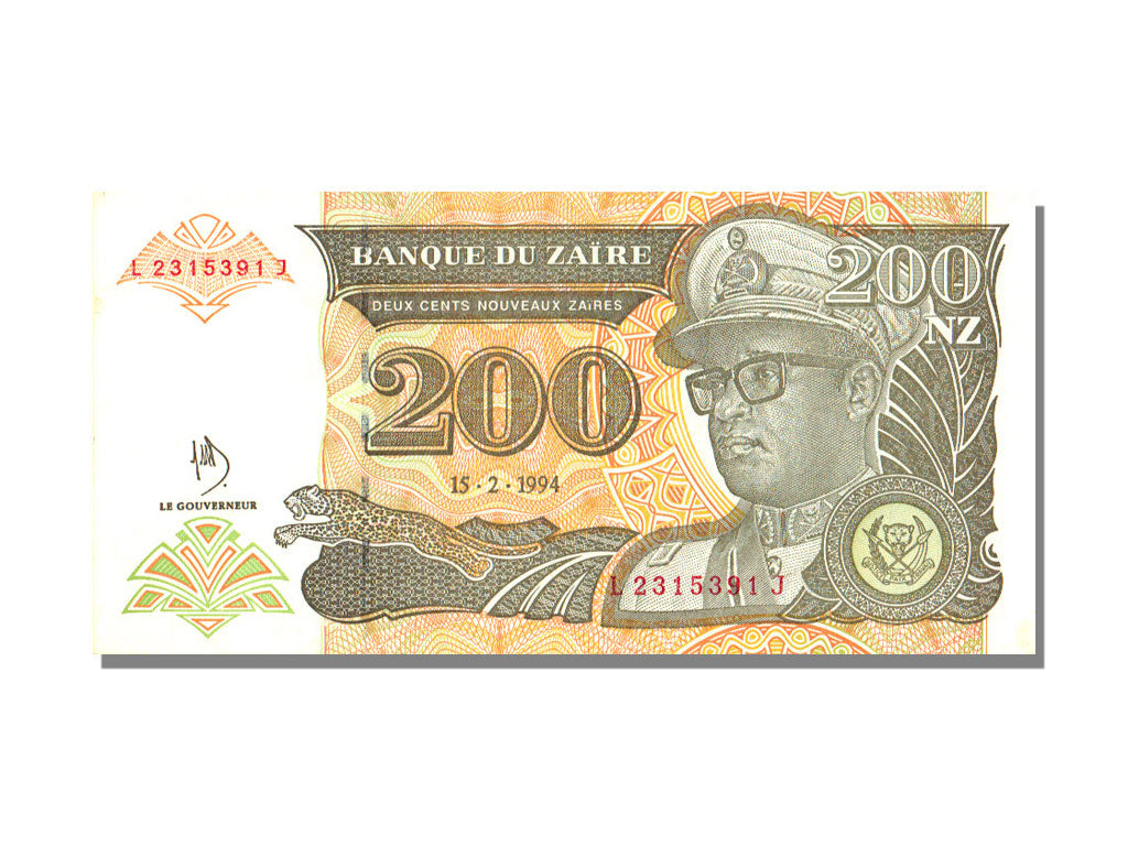 Banknote, Zaire, 200 Nouveaux Zaïres, 1994, 1994-02-15, UNC(65-70)
