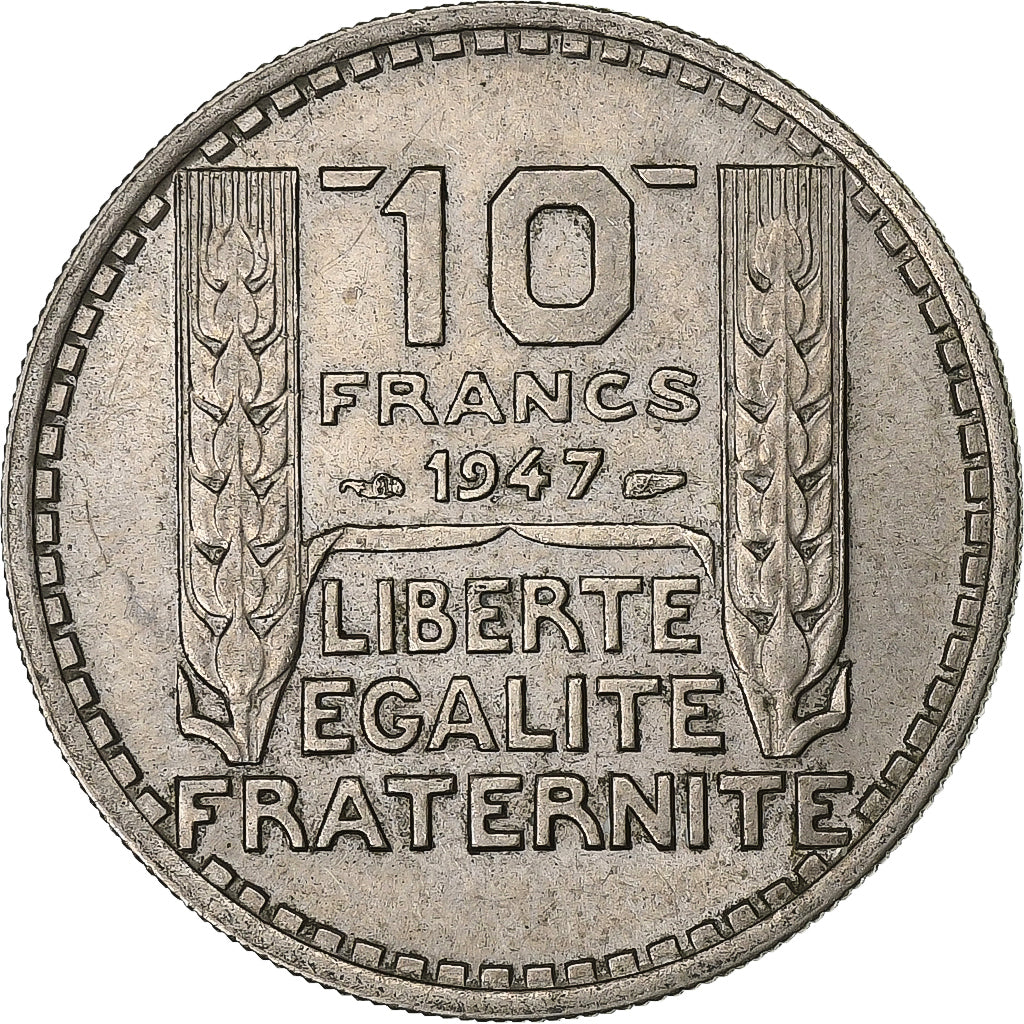 France, 10 Francs, Turin, 1946, Beaumont - Le Roger, Copper-nickel, AU(55-58)