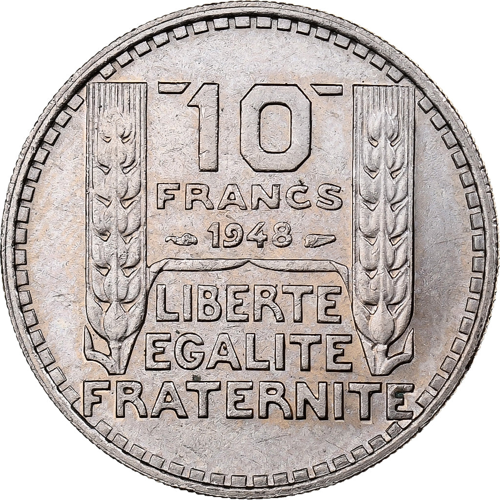 França, 10 Francs, Turin, 1948, Paris, Cobre-níquel, EF(40-45), KM:909.1