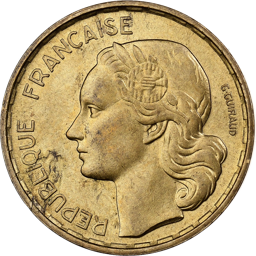 France, 20 Francs, Guiraud, 1952, Paris, Bronze-Aluminium, TTB+, KM:917.1